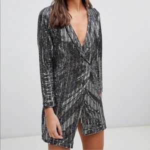 ASOS New Look Sequin Tux Dress